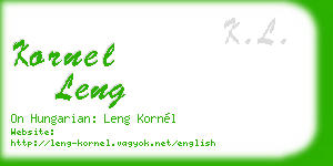 kornel leng business card